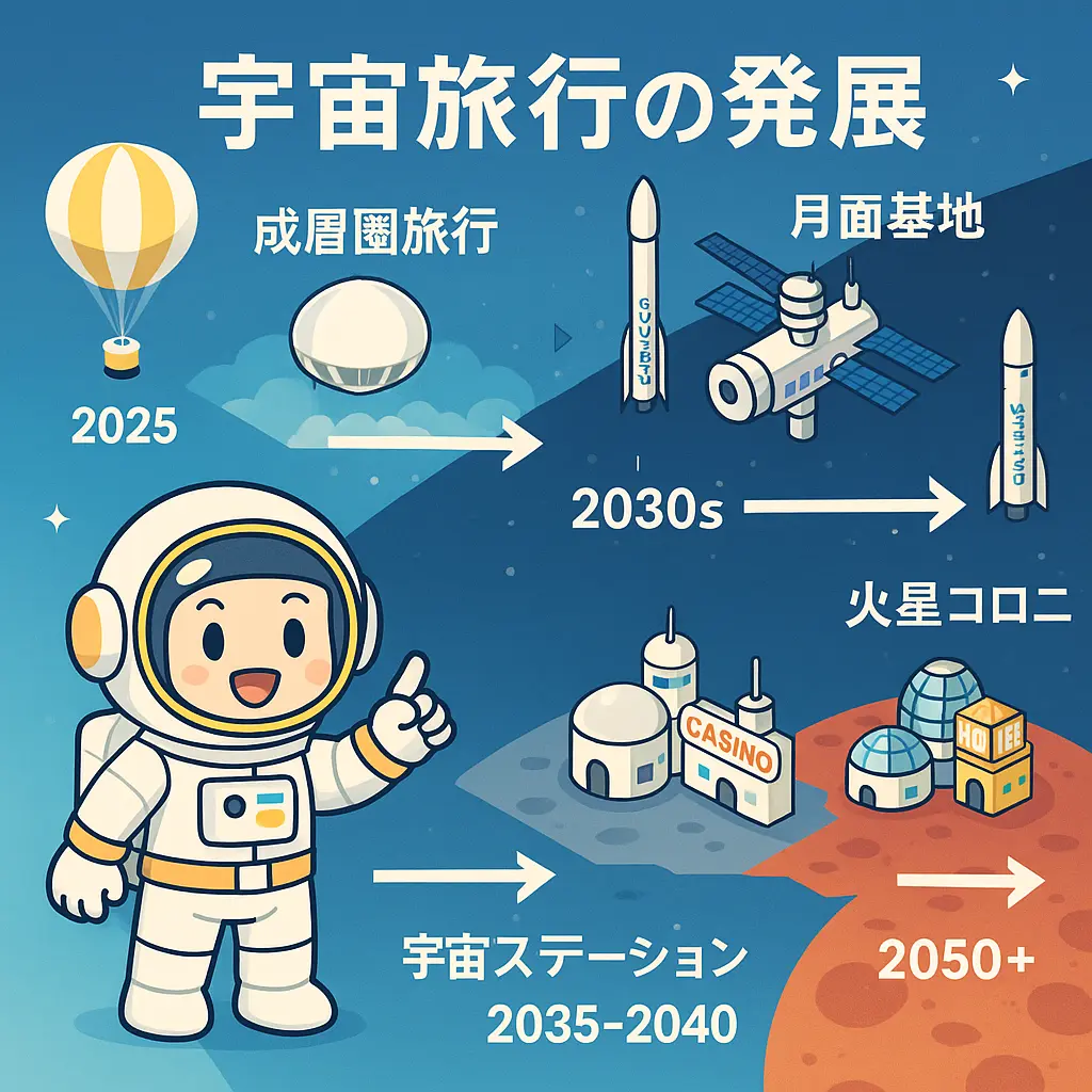 宇宙旅行ビジネスの現状と商業レジャーへの道筋 - 宇宙時代のカジノ——月面リゾートから火星カジノまで未来のギャンブルを予想